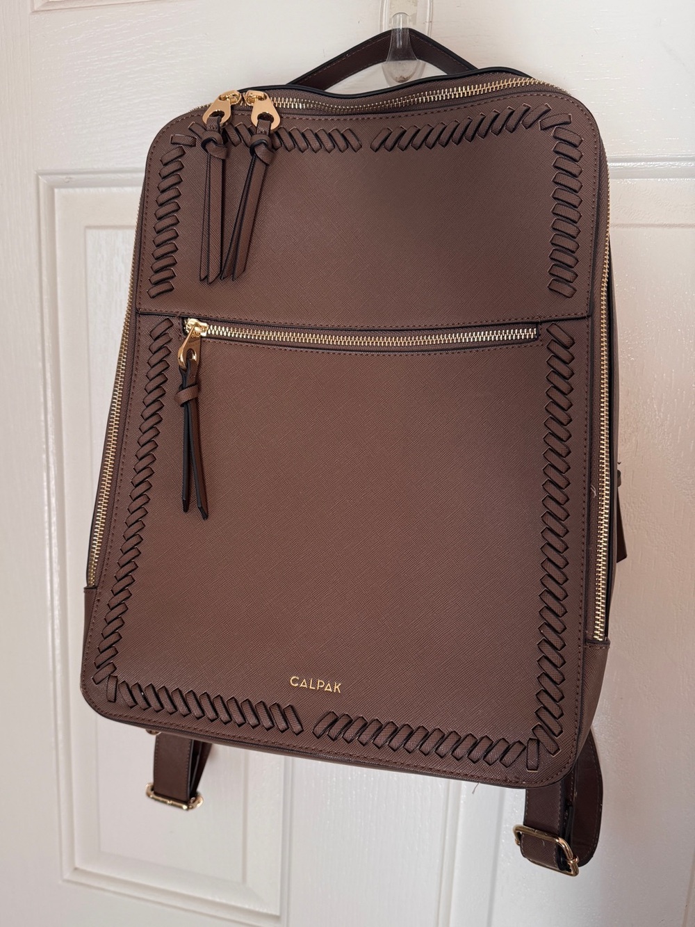 CALPAK Kaya Brown Laptop Travel Backpack Trolley Sleeve